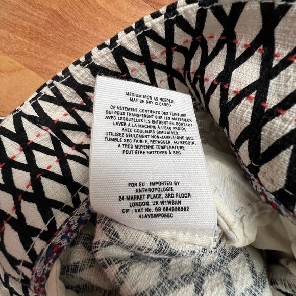 Anthropologie Cartonnaier ankle pants size 2 black & cream - Picture 6 of 8